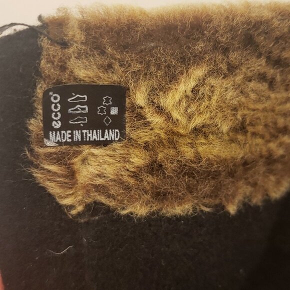 VINTAGE ECCO Ladies  Suede Winter Boots Brown Size 38 - Picture 9 of 13